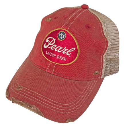 Pearl Lager Retro Brand Frayed Orange Men's Trucker Hat
