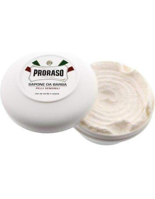 Product image 1 for Proraso Shaving Cream Soap, Green Tea & Oat, 150g Tub