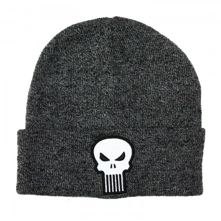 Punisher Skull Logo Grey Folded Beanie