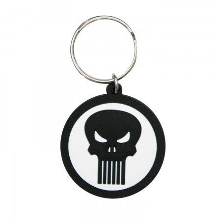 Punisher Round Rubber Keychain