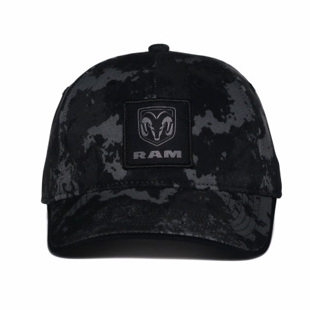 Ram Logo Woven Patch All Over Print Camo Pre-Curved Adjustable Hat