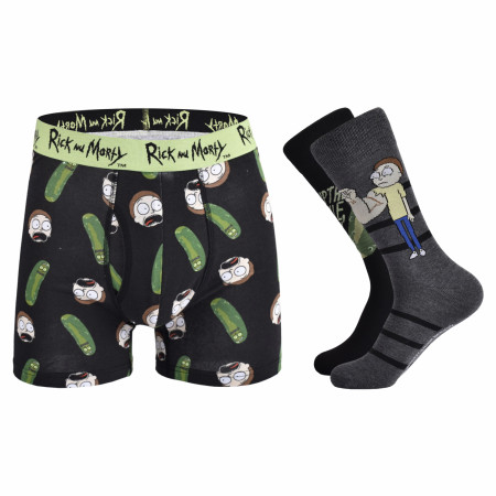 RICK AND MORTY Boxer Set Mens Sock and Underwear Combo Set - Rick