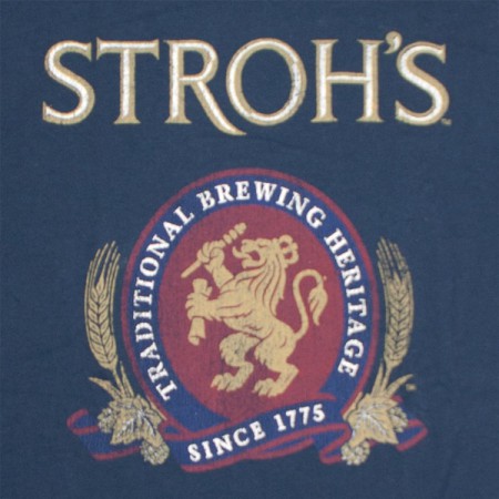 Stroh's Beer Vintage Men's Navy Blue T-Shirt