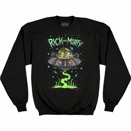 Rick and Morty Spaceship Dumping Sweatshirt Sweatshirt
