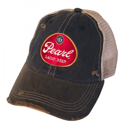 Pearl Lager Beer Distressed Trucker Hat