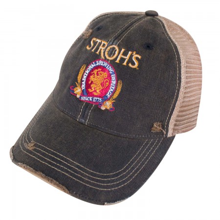 Stroh's Beer Logo Retro Brand Brown Mesh Hat