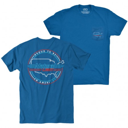 Natty Light Men's Blue Rowdy Gentleman Proud American T-Shirt