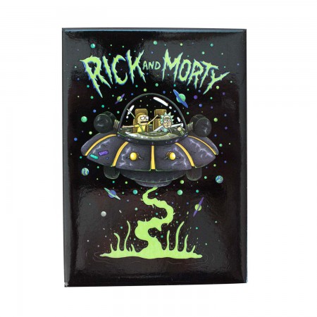 Rick And Morty Black UFO Magnet