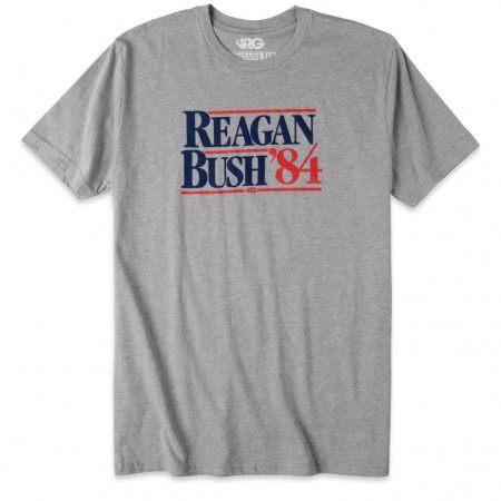 Rowdy Gentleman Reagan Bush '84 Grey Tee Shirt
