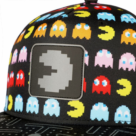 Pac-Man Nintendo All Over Front with Reflective Patch Youth Snapback Hat
