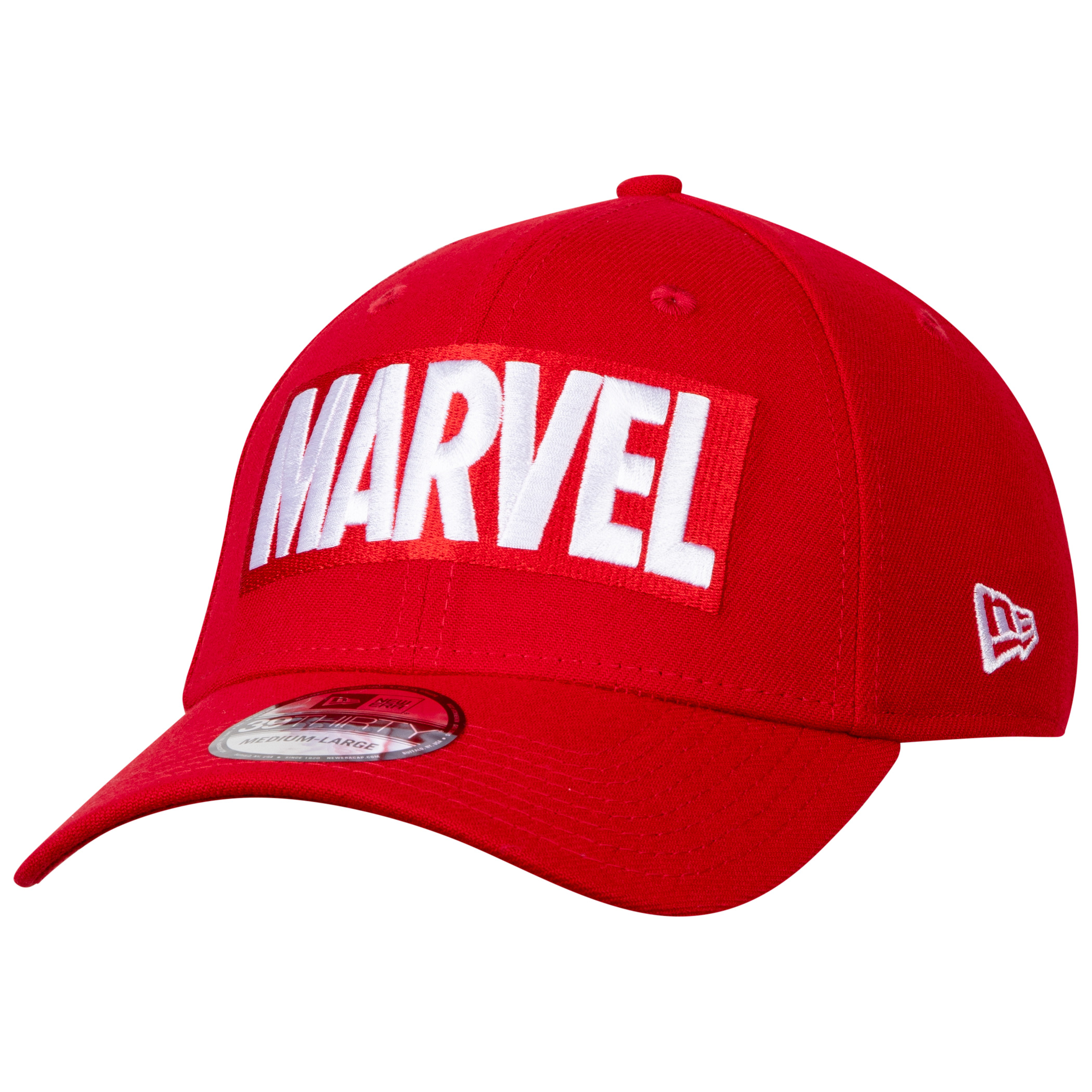 Marvel Brand Logo RED Label New Era 39Thirty Fitted Hat