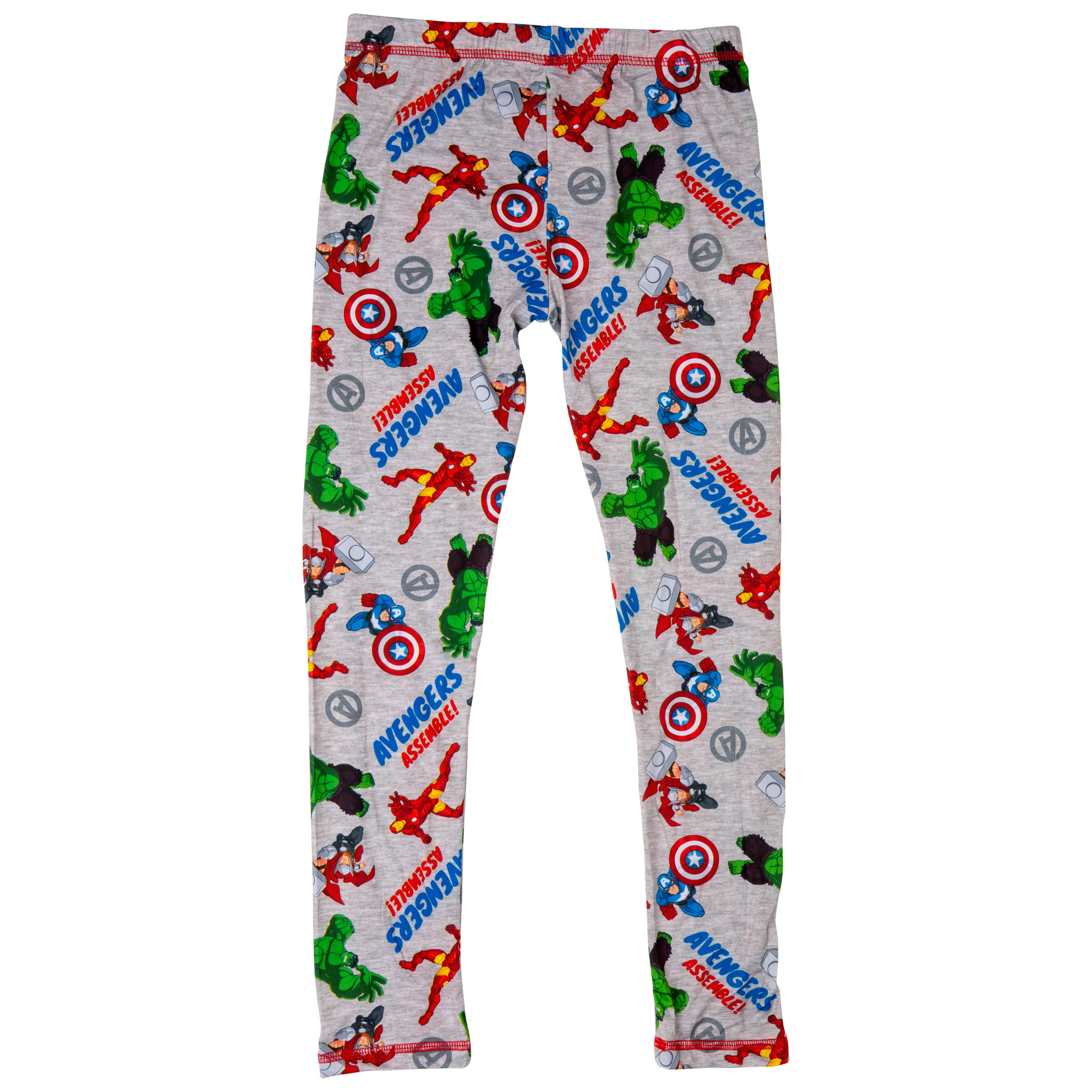 Avengers Characters All Over Print 2-Piece Youth Grey Pajama Set