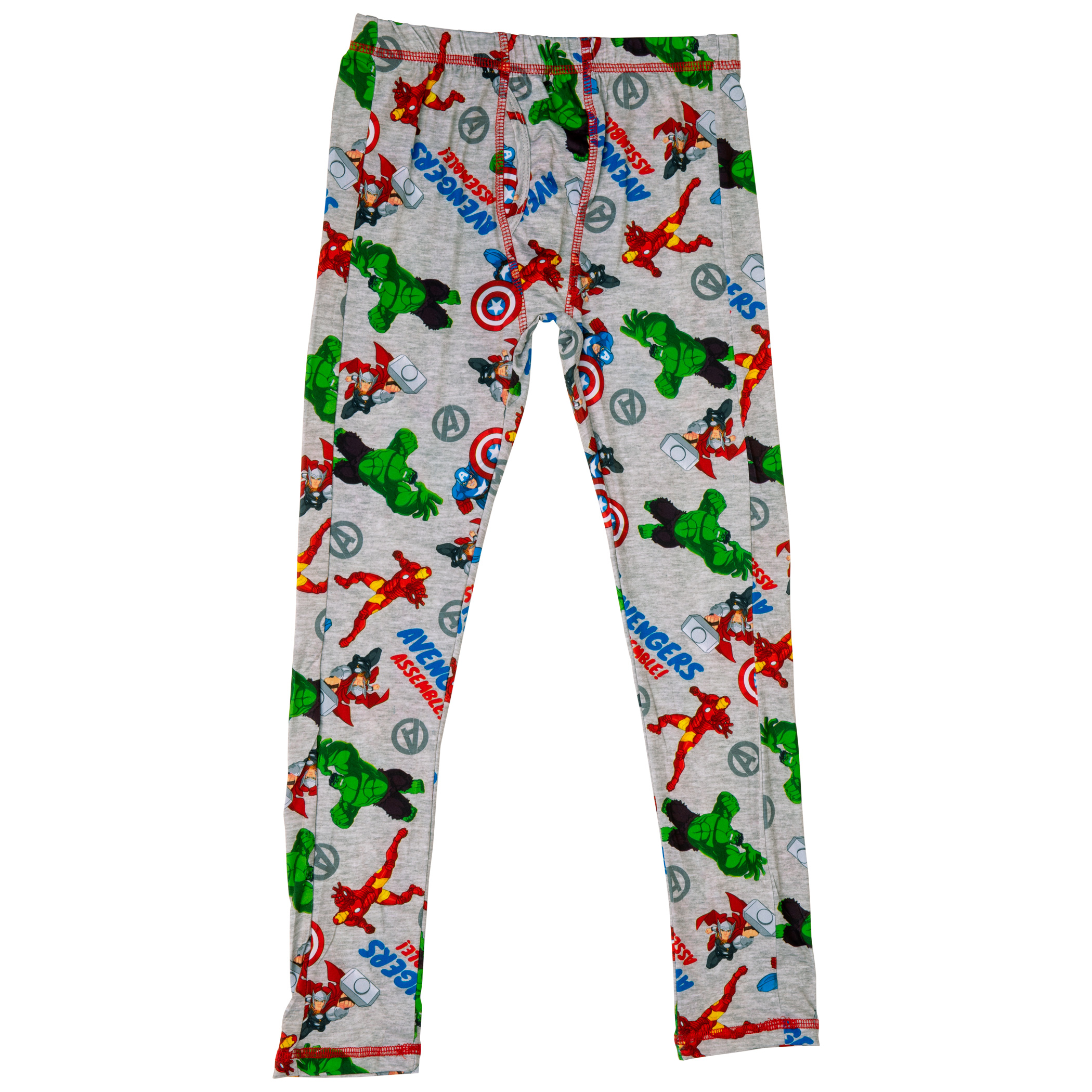 Avengers Characters All Over Print 2-Piece Youth Grey Pajama Set