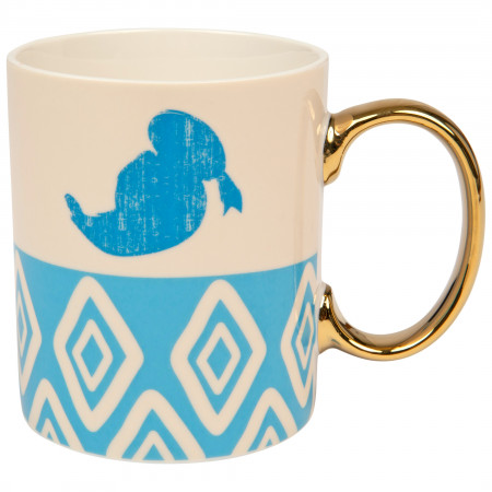 Disney Donald Duck Pattern With Gold Handle 11 Ounce Ceramic Mug