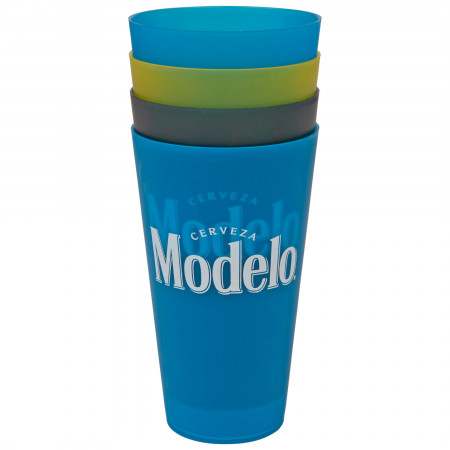 Modelo Cerveza Multi-Colored 4-Pack Plastic 22 Ounce Cups