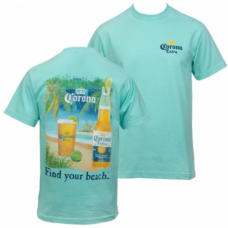 Corona Extra Find Your Beach Back Print T-Shirt
