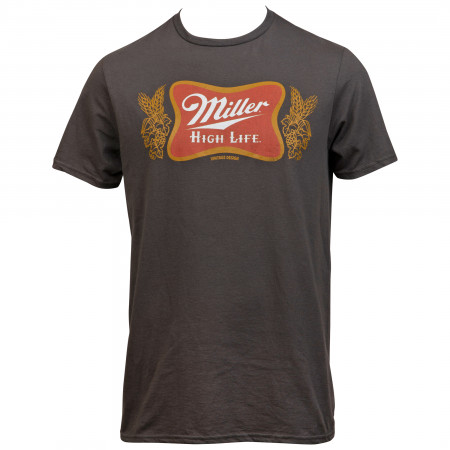 Miller High Life Logo Vintage Design Grey T-Shirt