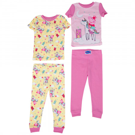Peppa Pig Mermaid All Over Print 4-Piece Pajama Set