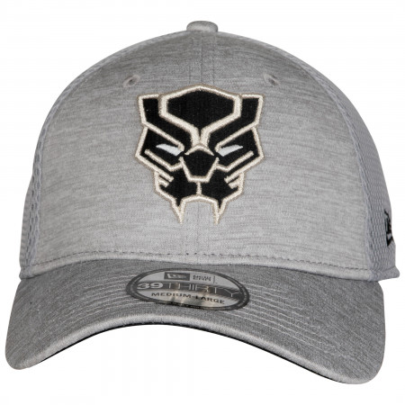 Black Panther Symbol Grey Shadow Tech New Era 39Thirty Fitted Hat