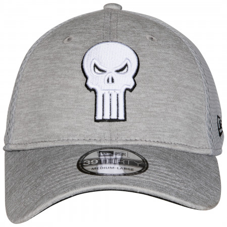 Punisher Skull Symbol Grey Shadow Tech New Era 39Thirty Fitted Hat