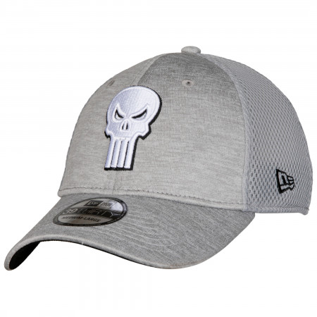 Punisher Skull Symbol Grey Shadow Tech New Era 39Thirty Fitted Hat