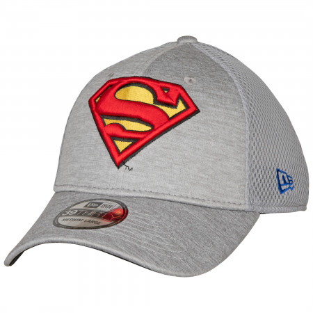 Superman Symbol Grey Shadow Tech New Era 39Thirty Fitted Hat