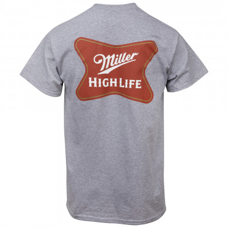 Miller High Life Logo Front and Back Print Pocket T-Shirt
