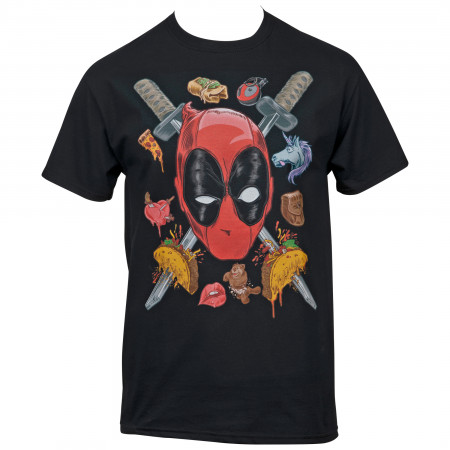 Marvel Deadpool Two Swords For My Thoughts T-shirt