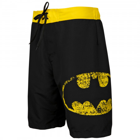 Batman Symbol Heather Black Board Shorts