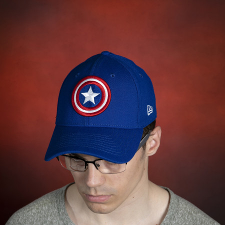 Captain America Shield Symbol Royal Blue New Era 39Thirty Fitted Hat