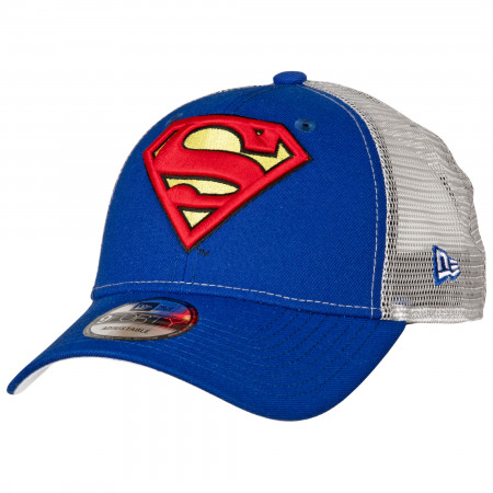 Superman Classic Logo Grey New Era 9Forty Velcro Back Adjustable Hat