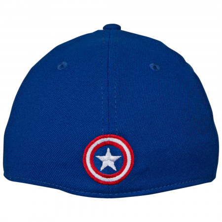 Captain America Shield Symbol Royal Blue New Era 39Thirty Fitted Hat