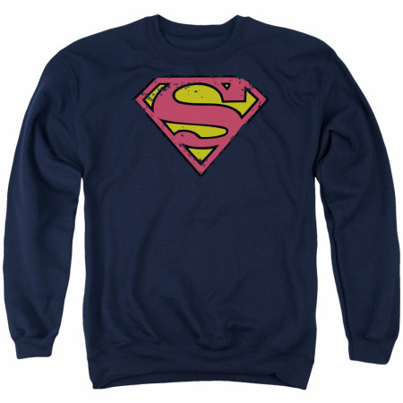 Superman Logo Men's Blue Crewneck Sweatshirt
