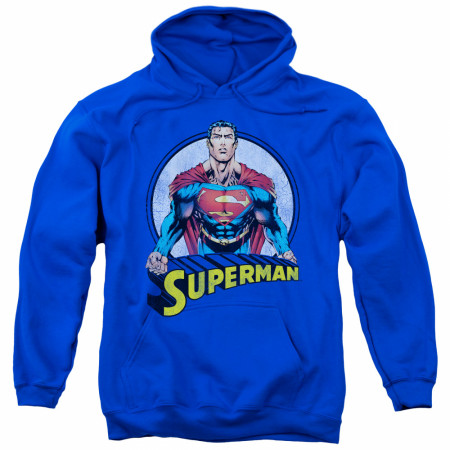 Superman The Man of Steel Royal Blue Hoodie