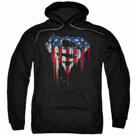 Superman Bleeding American Flag Logo Hoodie