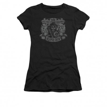 Sons Of Anarchy Original Reaper Crew Black Juniors T-Shirt