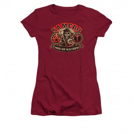 Sons Of Anarchy Men Of Mayhem Red Juniors T-Shirt