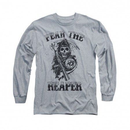Sons Of Anarchy Fear The Reaper Gray Long Sleeve T-Shirt