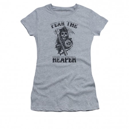 Sons Of Anarchy Fear The Reaper Gray Juniors T-Shirt