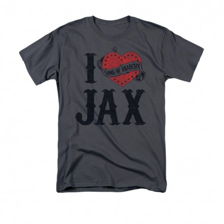 Sons Of Anarchy Men's Gray I Heart Jax T-Shirt