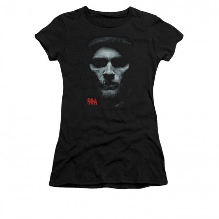 Sons Of Anarchy Skull Face Black Juniors T-Shirt