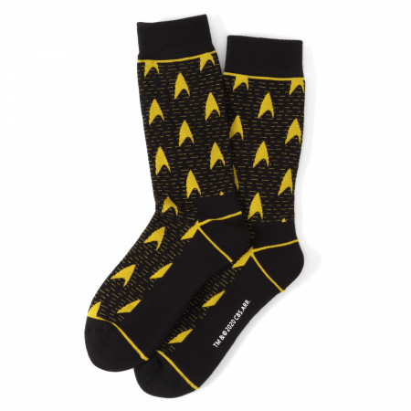 Star Trek Yellow Delta Shield Dress Socks