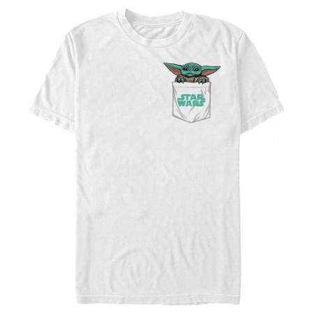 The Mandalorian Grogu Peeking Pocket T-Shirt