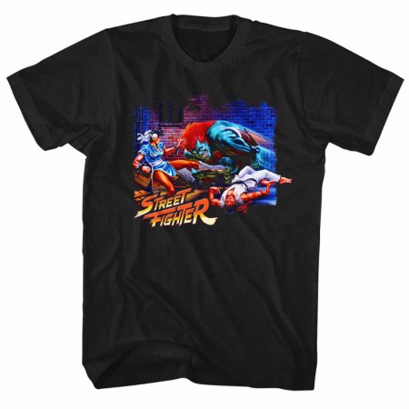 Street Fighter Alley Fight Black TShirt