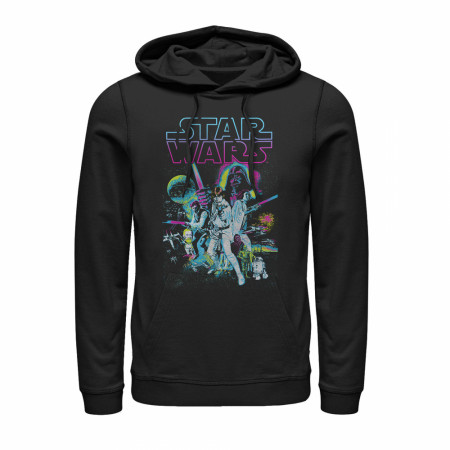 Star Wars A New Hope Neon Glow Black Hoodie