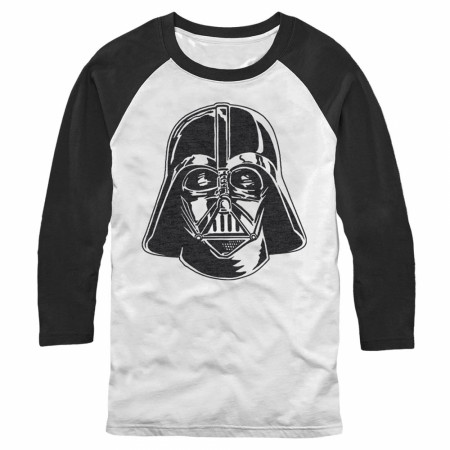 Star Wars Darth Vader Face Portrait 3/4 Sleeve Raglan Baseball T-Shirt