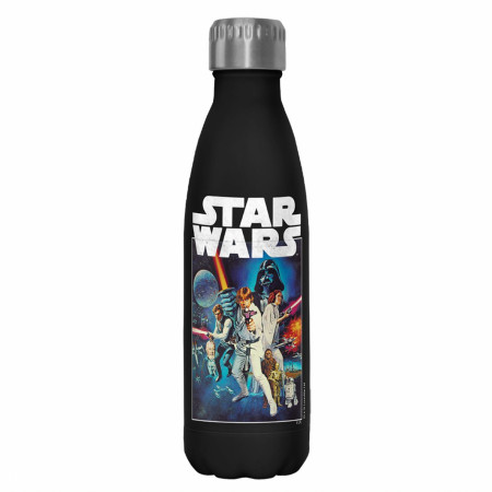 Star Wars Retro Poster with Logo 17oz Steel Water Bottle
