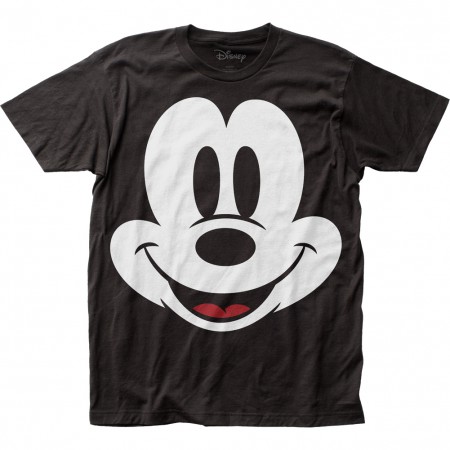 Mickey Mouse Men's Black Big Face Logo T-Shirt