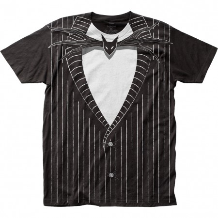 Nightmare Before Christmas Jack Skellington Black Men's Costume T-Shirt