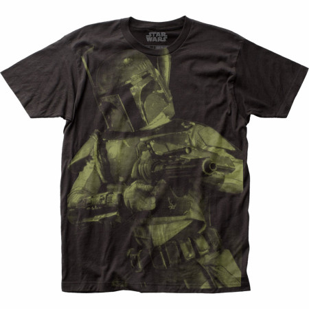 Star Wars Boba Fett Blaster Large Subway Print T-shirt